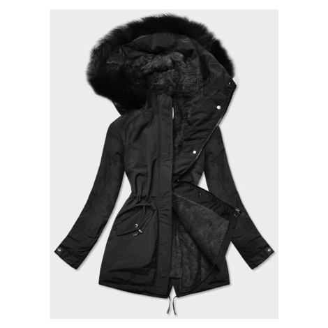 Teplá černá dámská zimní bunda (W559BIG) MHM