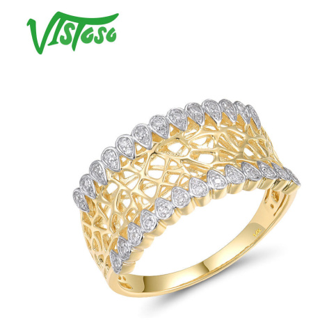 Masivní texturovaný prsten s diamanty Listese