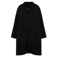 Trendyol Black Oversize Fit Stand Collar Long Stash Winter Coat