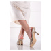 Zlato-transparentní sandály na tenkém podpatku Ilene