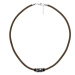 Manoki Pánský náhrdelník Tyler chirurgická ocel, bavlněná šňůrka WA312A Hnědá 47 cm + 2 cm (prod