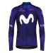 GOBIK Cyklistický dres s dlouhým rukávem zimní - MOVISTAR 2023 PACER - modrá/bílá