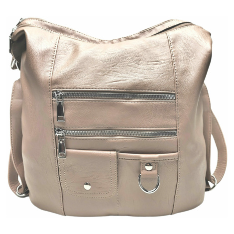 Hnědošedý kabelko-batoh 2v1 s kapsami Tapple