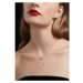 GRACE Silver Jewellery Stříbrný náhrdelník se zirkony Kamélie - květina, stříbro 925/1000 NH1208