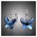 Éternelle Náušnice Swarovski Elements Montanari modré - motýlek E1008-PE0036A Tmavě modrá