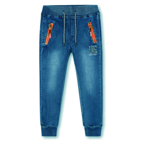 Chlapecké riflové kalhoty - KUGO YZ8051, modrá/ červený zip Barva: Modrá