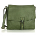 MARCO MAZZINI KOŽENÁ CROSSBODY KABELKA - ZELENÁ Khaki