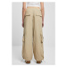 Ladies Wide Crinkle Nylon Cargo Pants - concrete