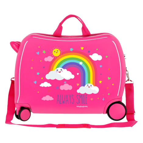 Movom Dětský kufřík na kolečkách - odražedlo - RAINBOW ALWAYS SMILE - 34L