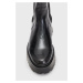 Kožené kotníkové boty AllSaints Amber dámské, černá barva, na platformě