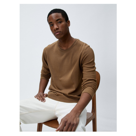 Koton Basic Sweater Crew Neck Slim Fit Long Sleeve Textured