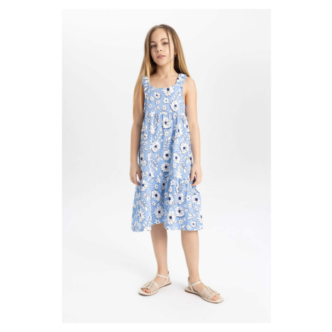 DEFACTO Girl Patterned Combed Cotton Sleeveless Dress