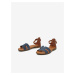 Modro-hnědé dámské kožené sandály OJJU