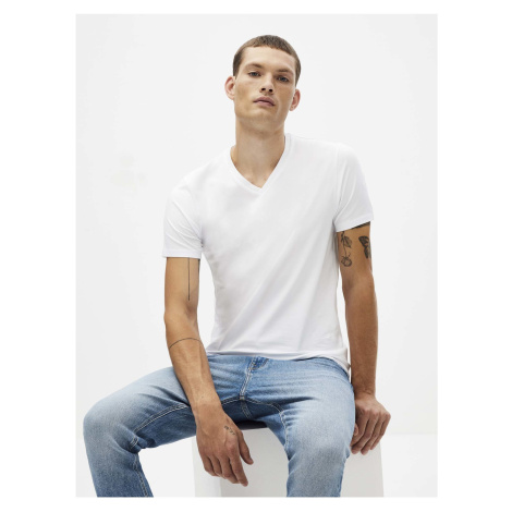 Bílé pánské basic tričko Celio Neuniv