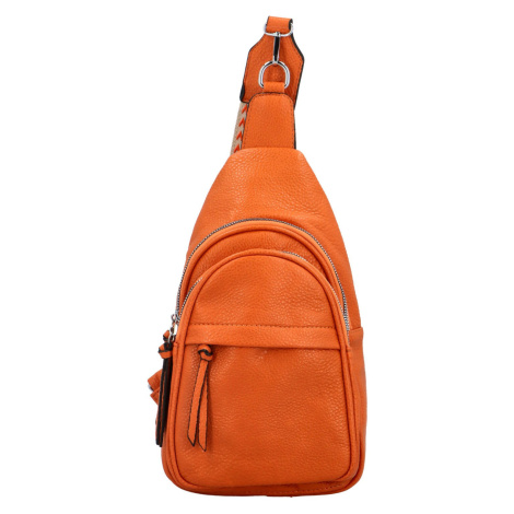 Trendy dámský koženkový batůžek Palmíra,  oranžová Herisson