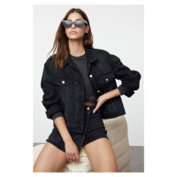 Trendyol Black Trucker Denim Jacket