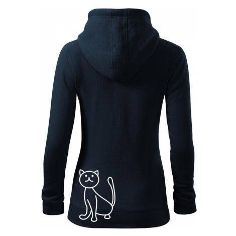 Kočka kouká - Dámská mikina trendy zipper s kapucí