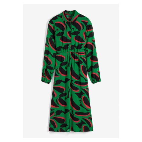 Bonprix BODYFLIRT košilové šaty se vzorem Barva: Zelená, Mezinárodní