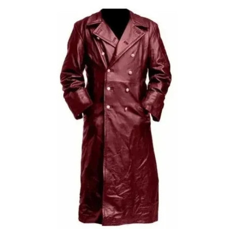 Pánský trench coat koženého vzhledu