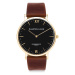 Kapten & Son Analogové hodinky 'Campus Small Gold Black Brown Leather' hnědá / zlatá / černá / b