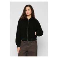 Dámská oversized bunda Sherpa Bomber Jacket černá