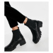 ASOS DESIGN Wide Fit Robbie chunky chelsea boots in black