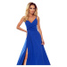 CHIARA Elegantní dámské maxi šaty v chrpové barvě na ramínkách model 8558852 - numoco
