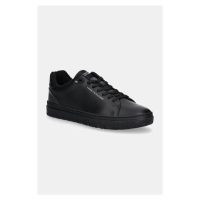 Kožené sneakers boty Tommy Hilfiger COURT THICK CUPSOLE LEATHER černá barva, FM0FM05208