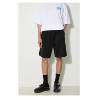 Bavlněné šortky VETEMENTS Jersey Shorts černá barva, hladké, UE64SS700B