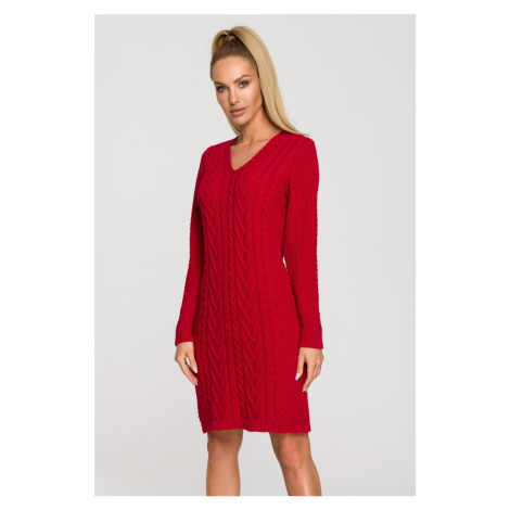 Červené svetrové šaty M713 Moe