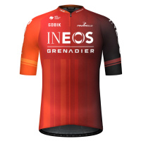 GOBIK Cyklistický dres s krátkým rukávem - ODYSSEY INEOS GRENADIERS 2024 - červená/oranžová