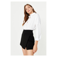 Trendyol Black Fitted Mini Shorts Knitwear Skirt