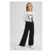 DEFACTO Wide Leg Wide Leg Cotton Trousers