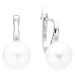 Gaura Pearls Stříbrné náušnice s bílou 10-10.5 mm perlou Ines, stříbro 925/1000 SK21498EL/W Bílá