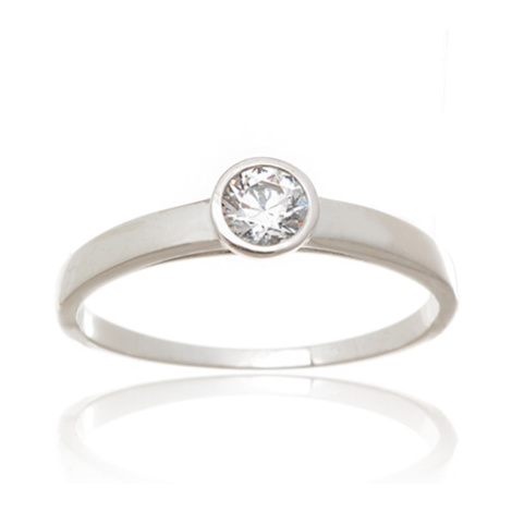 Dámský prsten z bílého zlata s čirým zirkonem PR0522F + DÁREK ZDARMA Ego Fashion
