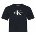 Calvin Klein Calvin Klein dámské černé tričko MONOGRAM MODERN STRAIGHT CROP