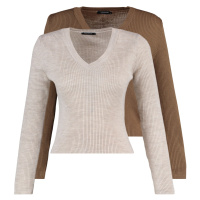 Trendyol hnědo-kamenný pletený svetr