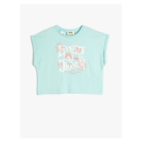 Koton Smileyworld® Crop T-Shirt Licensed Short Sleeve Crew Neck Cotton