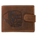 WILD Luxusní pánská peněženka s přezkou kamion - hnědá