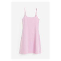 H & M - Žerzejové šaty's rozšířenou sukní - růžová