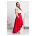Červená asymetrická sukně