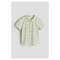 H & M - Vzorovaná košile's krátkým rukávem - žlutá