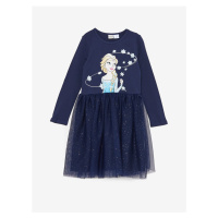 LC Waikiki Crew Neck Elsa Printed Long Sleeve Girls' Dress