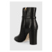 Kožené kotníkové boty Lauren Ralph Lauren Maxie dámské, černá barva, na podpatku, 802912277003