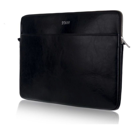 ČERNÉ KOŽENÉ POUZDRO PRO NOTEBOOK 15" Černá Solier