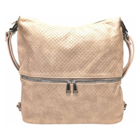 Velký světle hnědý kabelko-batoh 2v1 s praktickou kapsou
