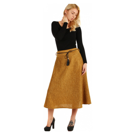 Dlouhá dámská úpletová sukně s melírovaným vzorem
