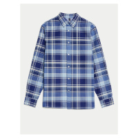 Pruhovaná košile Oxford z čisté bavlny, snadné žehlení Marks & Spencer modrá