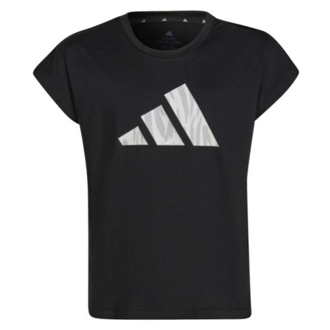 adidas TRAINING TEE Dívčí tričko, černá, velikost