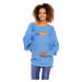 Těhotenský oversize svetr v modré barvě